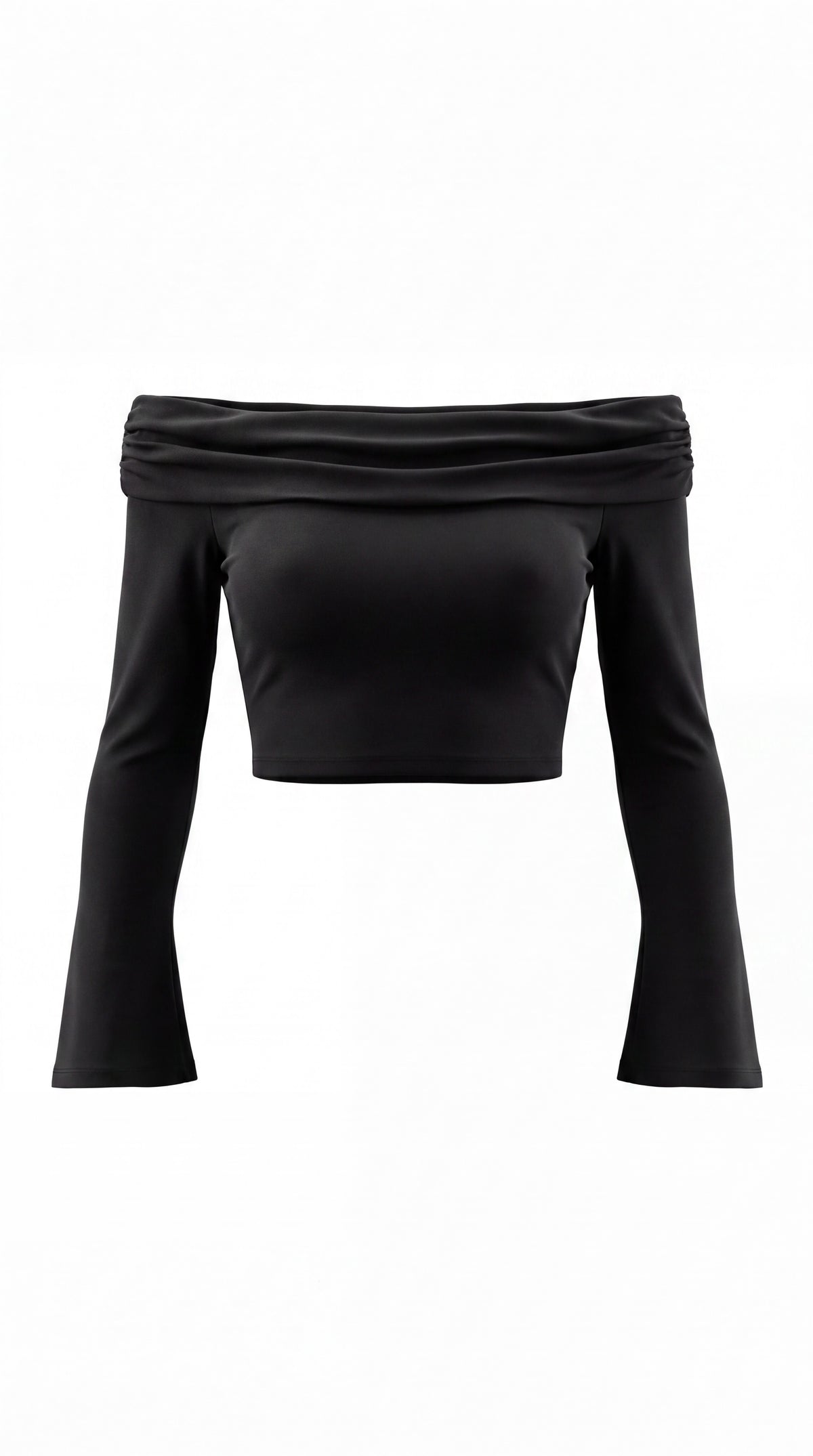 Women's Off-the-Shoulder Bell Sleeve Crop Top