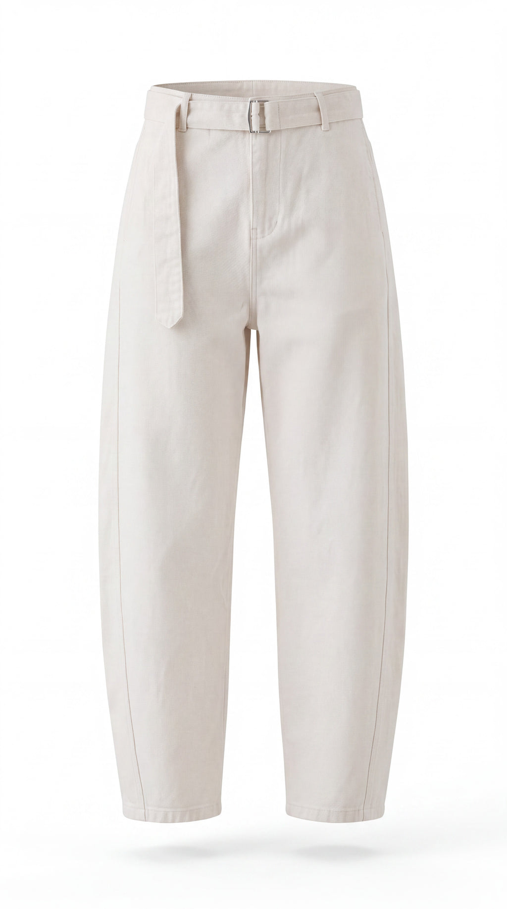 Belted Barrel-leg Chino Pants