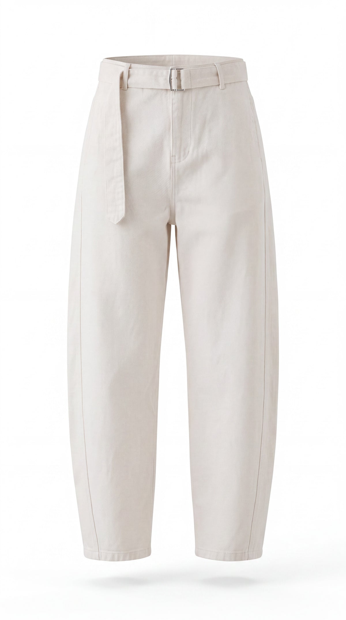 Belted Barrel-leg Chino Pants