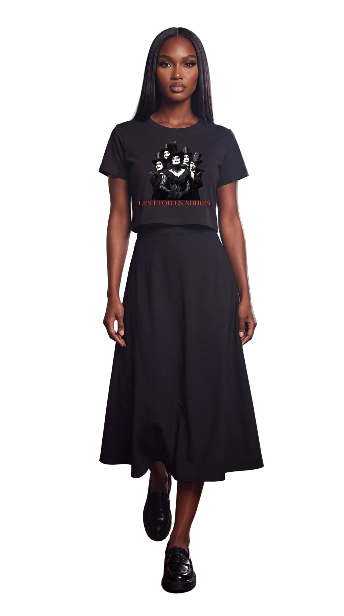 Women's Fitted Crop Graphic Tee | LES ÉTOILES NOIRES