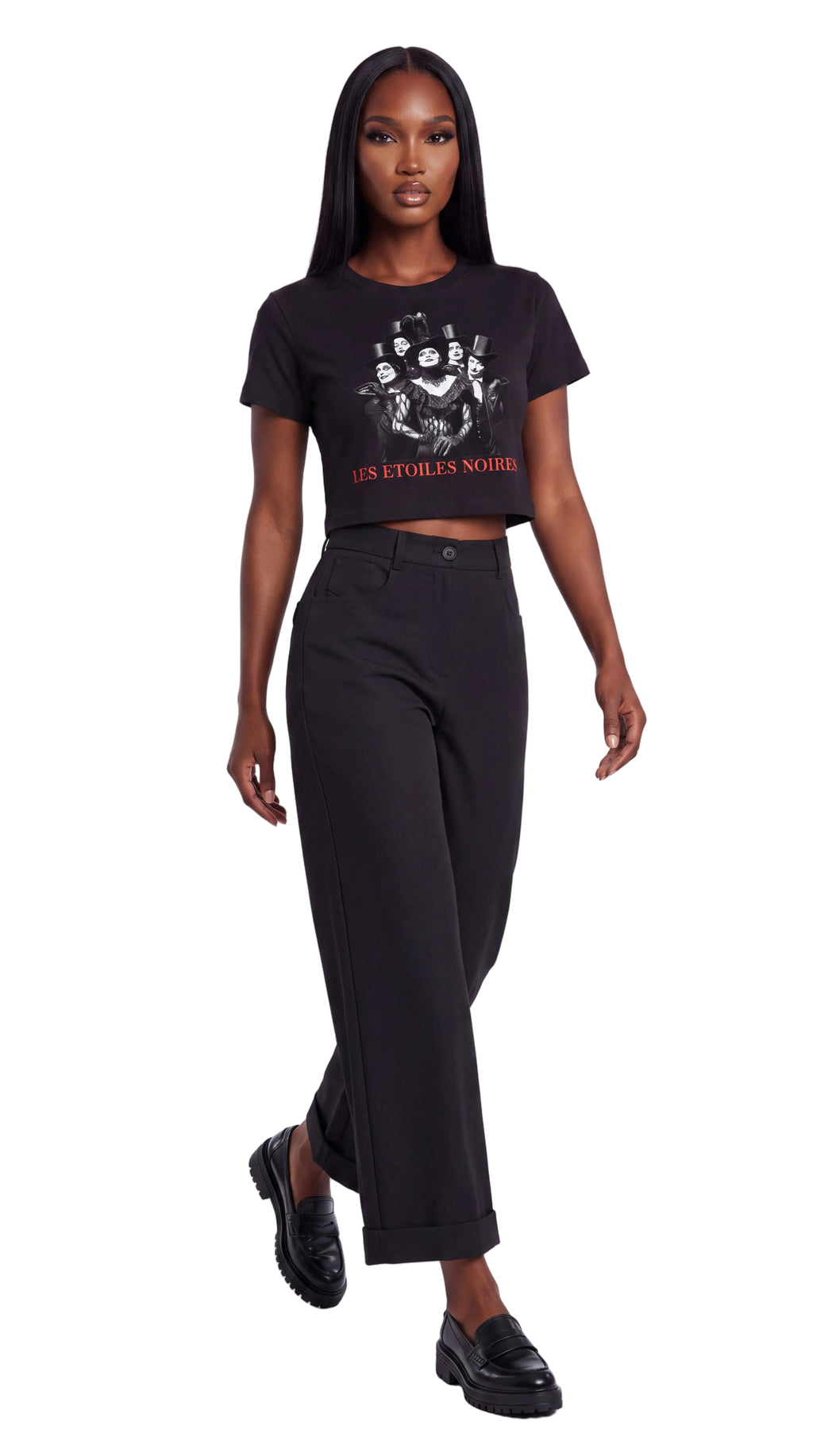 Women's Fitted Crop Graphic Tee | LES ÉTOILES NOIRES