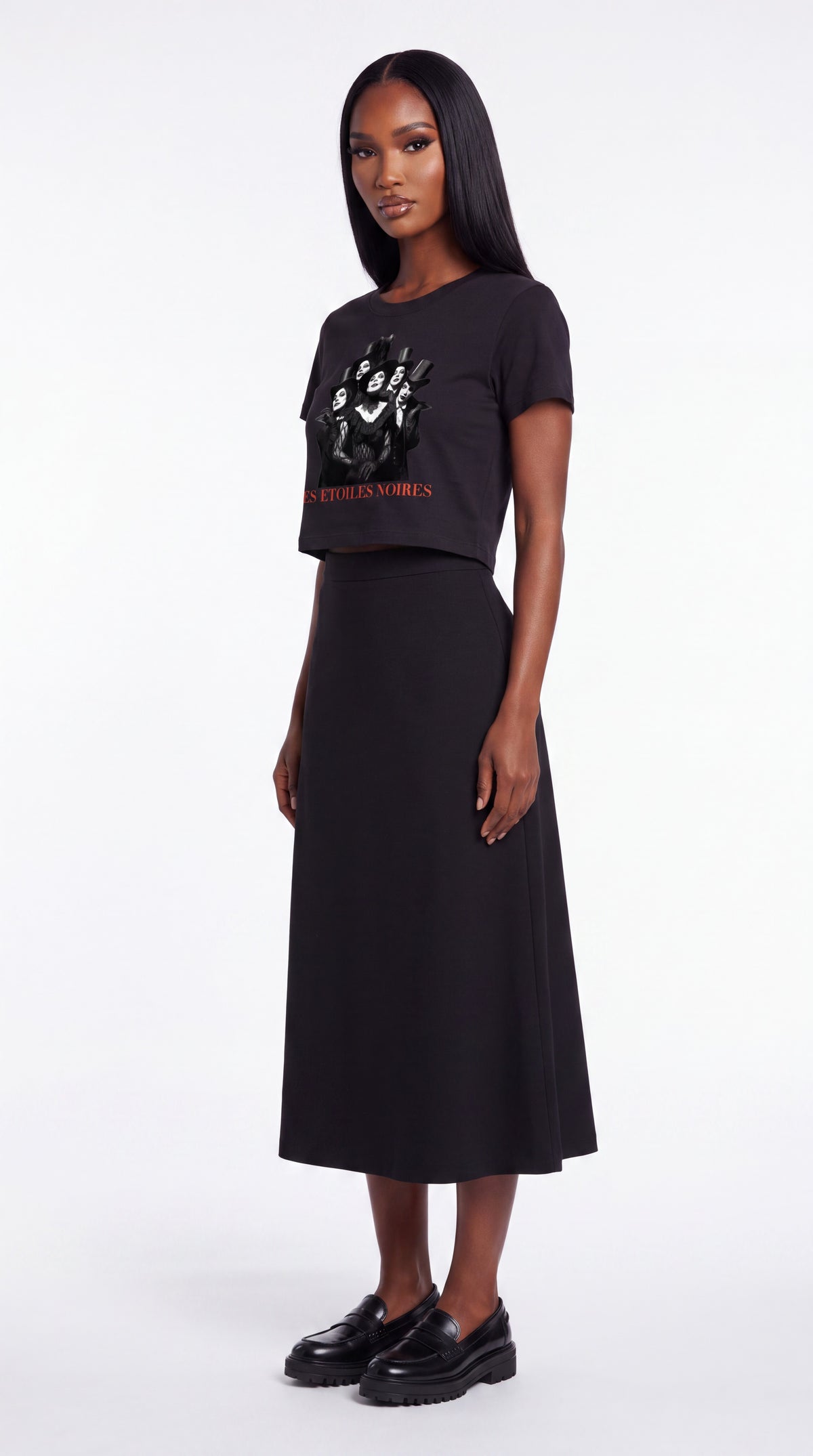 Women's Fitted Crop Graphic Tee | LES ÉTOILES NOIRES