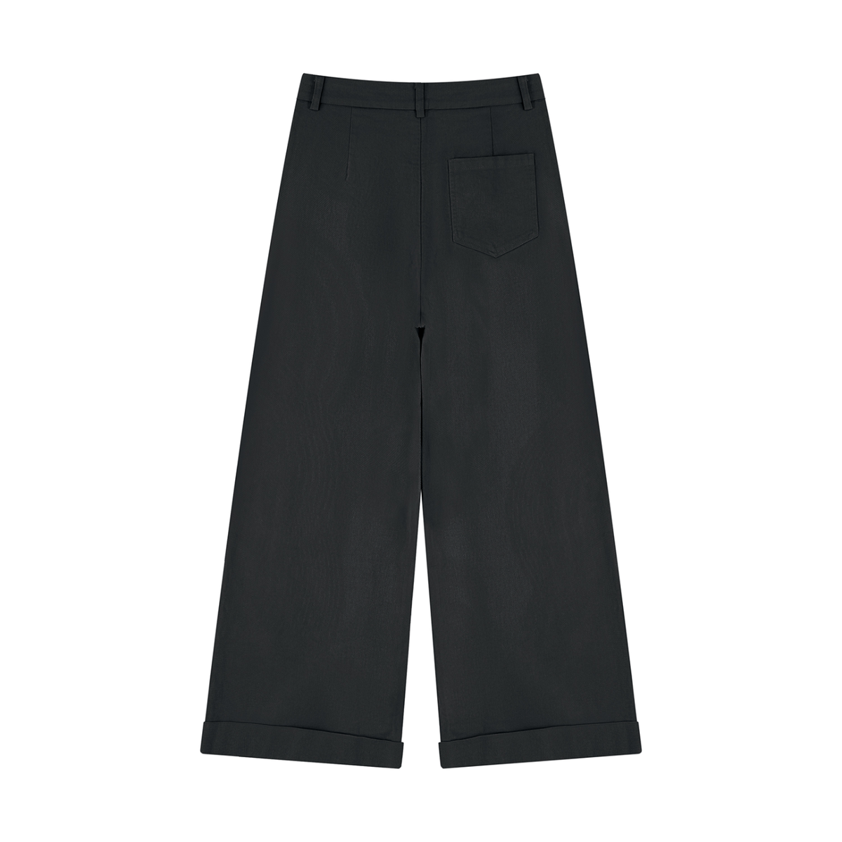Tencel Wide-Leg Cuff Trousers Black