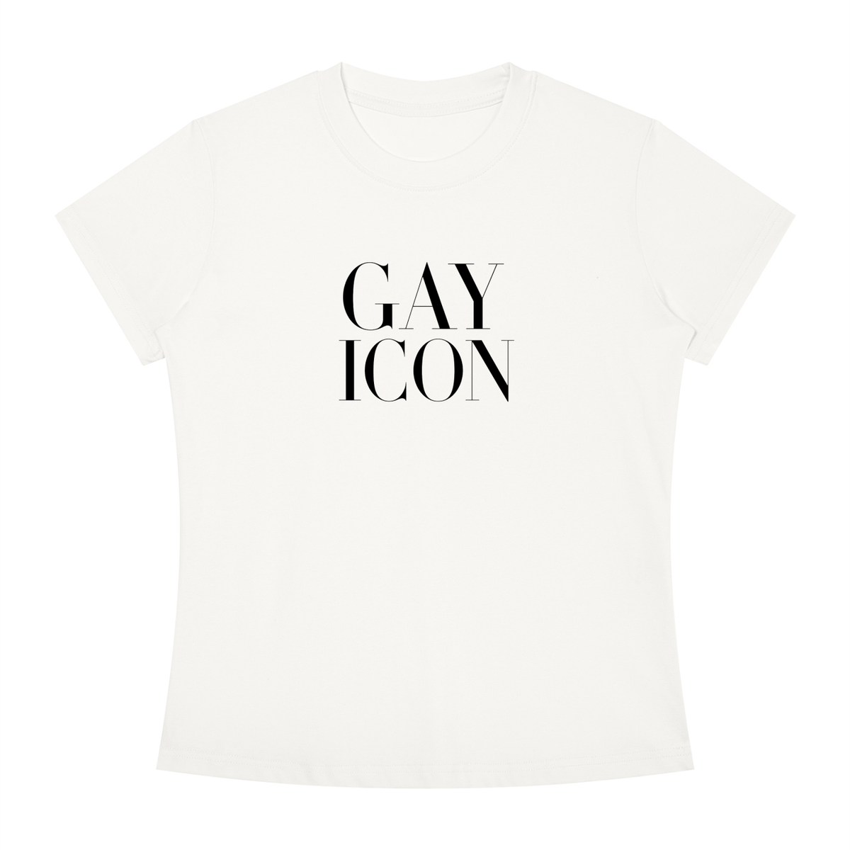 Women's Slim Fit Crewneck Tee Black Logo
