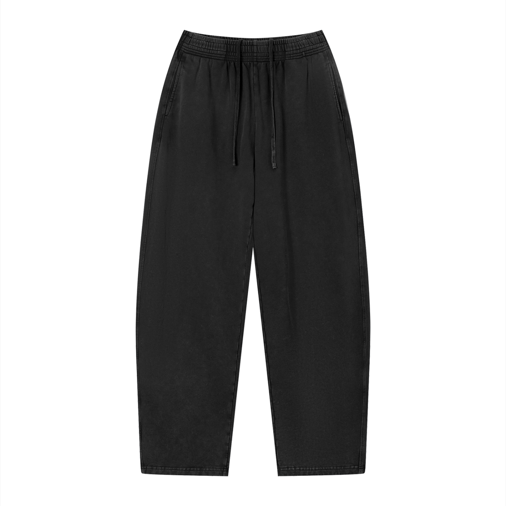 Unisex Vintage Wash Loose Sweatpants Black