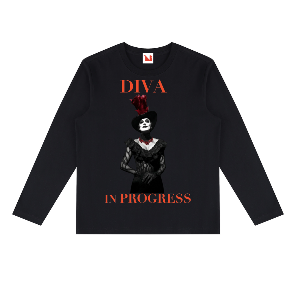 Heavyweight Long Sleeve Tee — DIVA IN PROGRESS | Noir Aesthetic