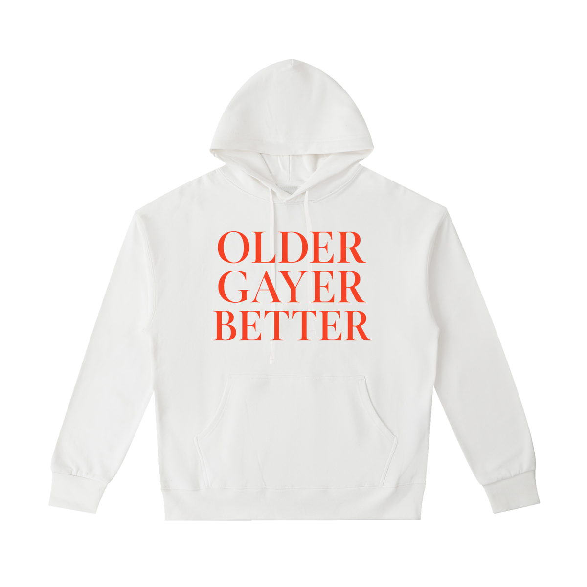 Unisex Heavyweight 100% Cotton Hoodie | OLDER GAYER BETTER