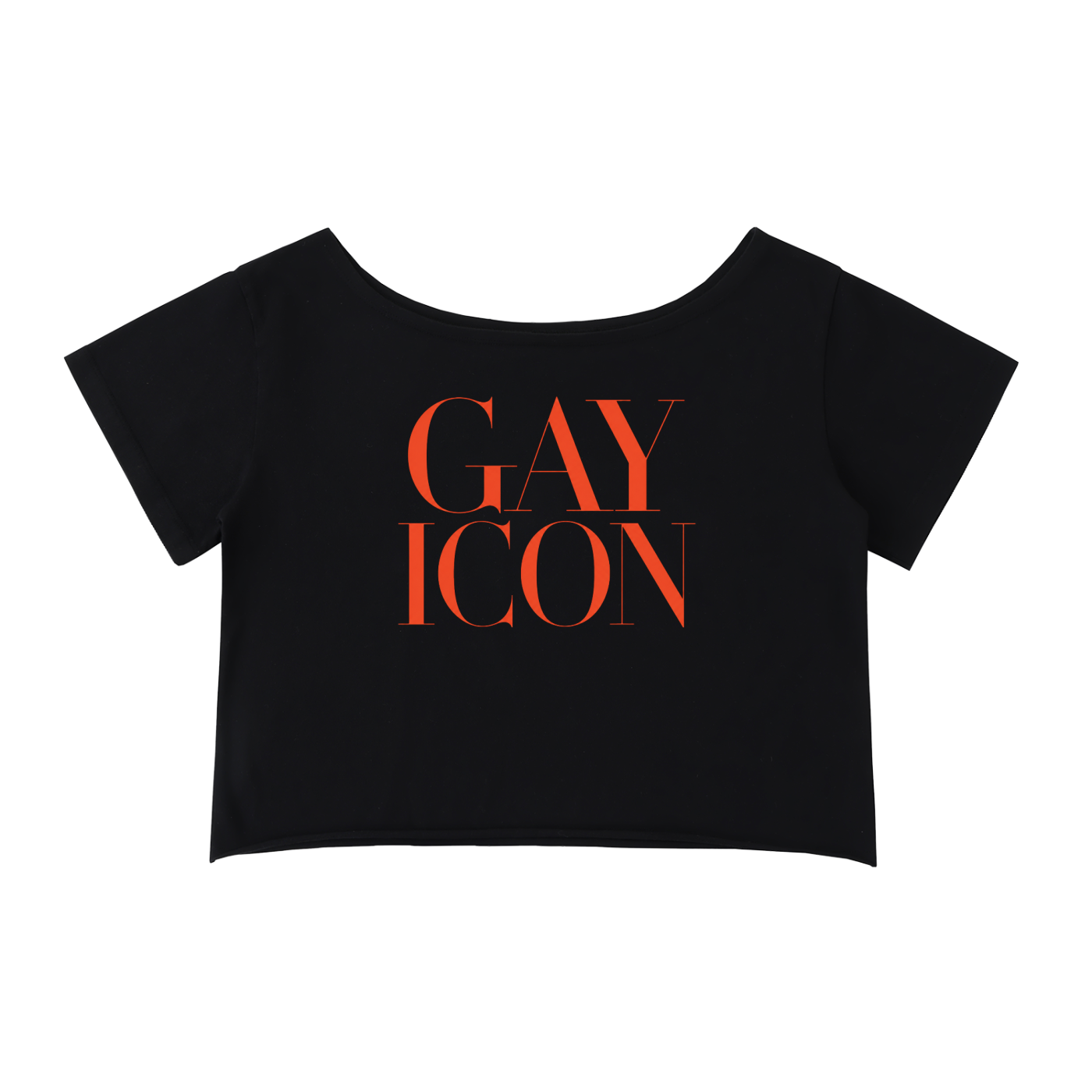 Off-Shoulder Rolled Hem Cotton T-Shirt |GAY ICON| GAY ICON COLLECTION