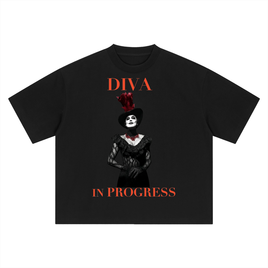 Oversized Graphic Tee — DIVA IN PROGRESS | Noir Aesthetic Streetwear