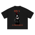 Oversized Graphic Tee — DIVA IN PROGRESS | Noir Aesthetic Streetwear