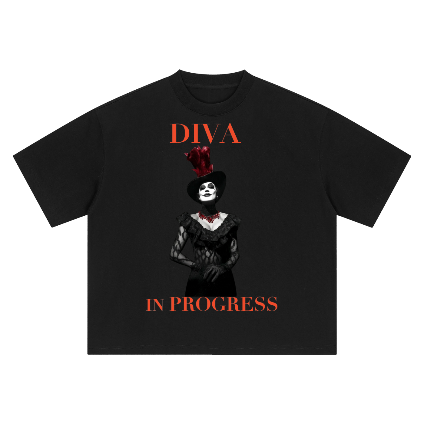 Oversized Graphic Tee — DIVA IN PROGRESS | Noir Aesthetic Streetwear