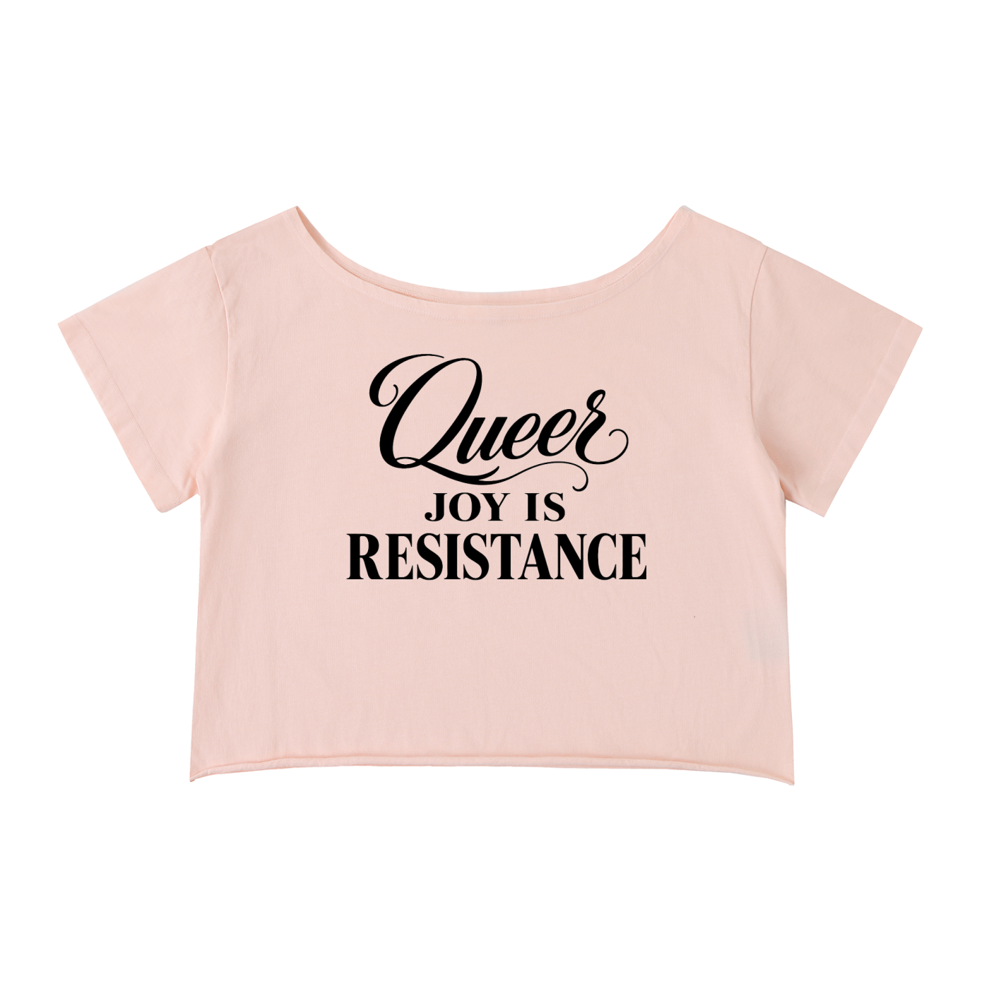 Off-Shoulder Rolled Hem Cotton T-Shirt |QUEER JOY IS RESISTANCE | CONVERSATION COLLECTION