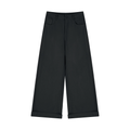 Tencel Wide-Leg Cuff Trousers Black