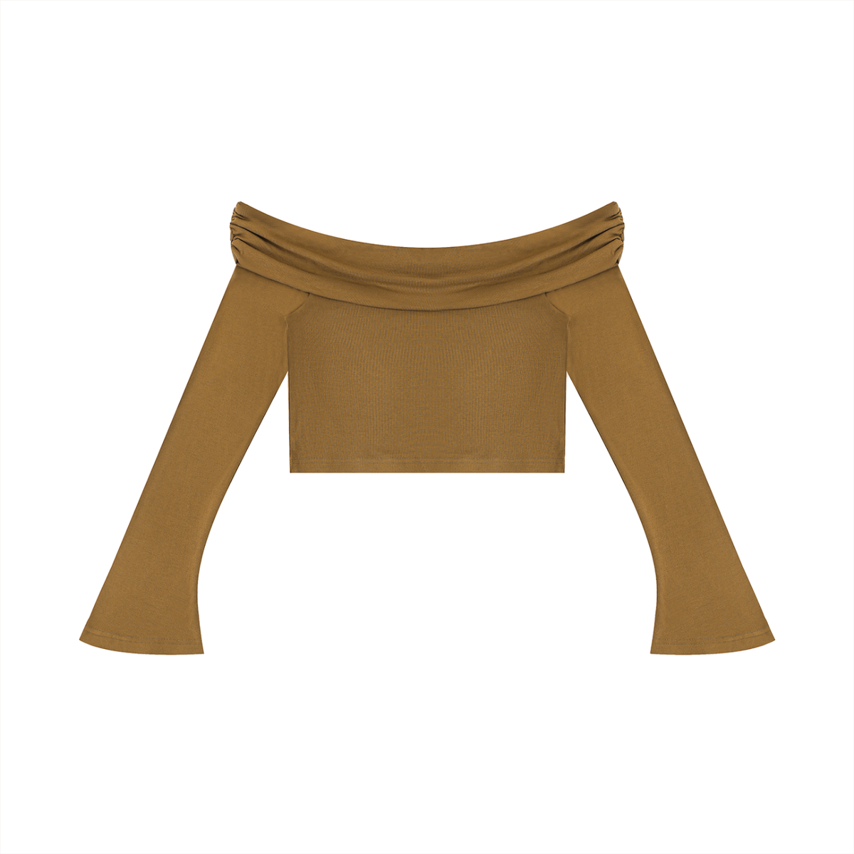Women's Off-the-Shoulder Bell Sleeve Crop Top
