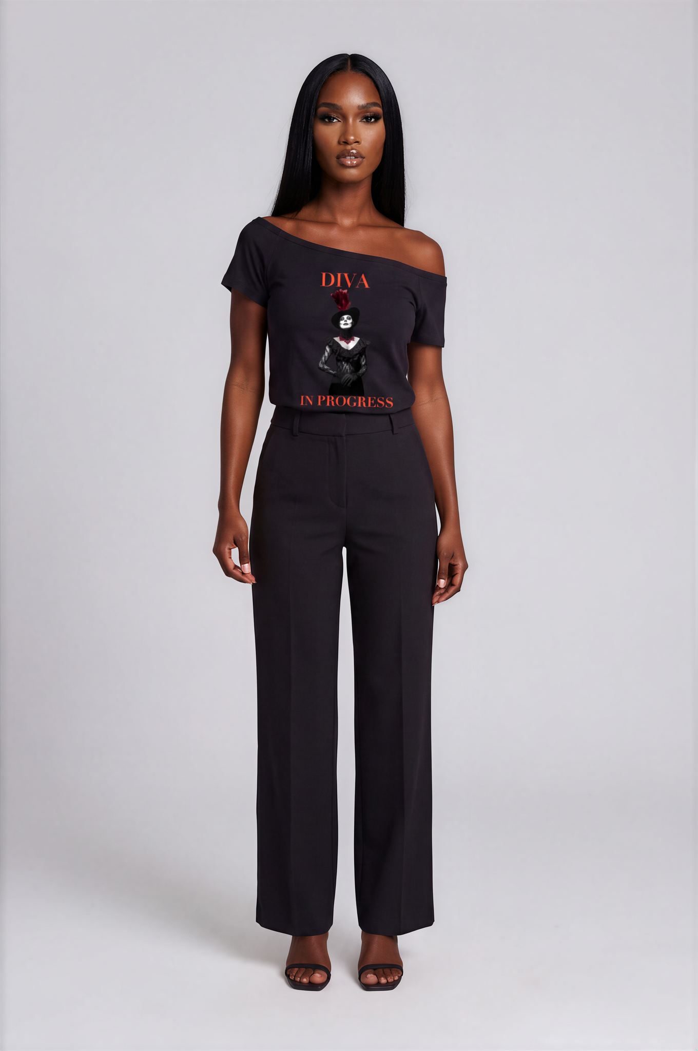 Women’s Off-the-Shoulder Tee | DIVA IN PROGRESS | LE SALON NOIR COLLECTION