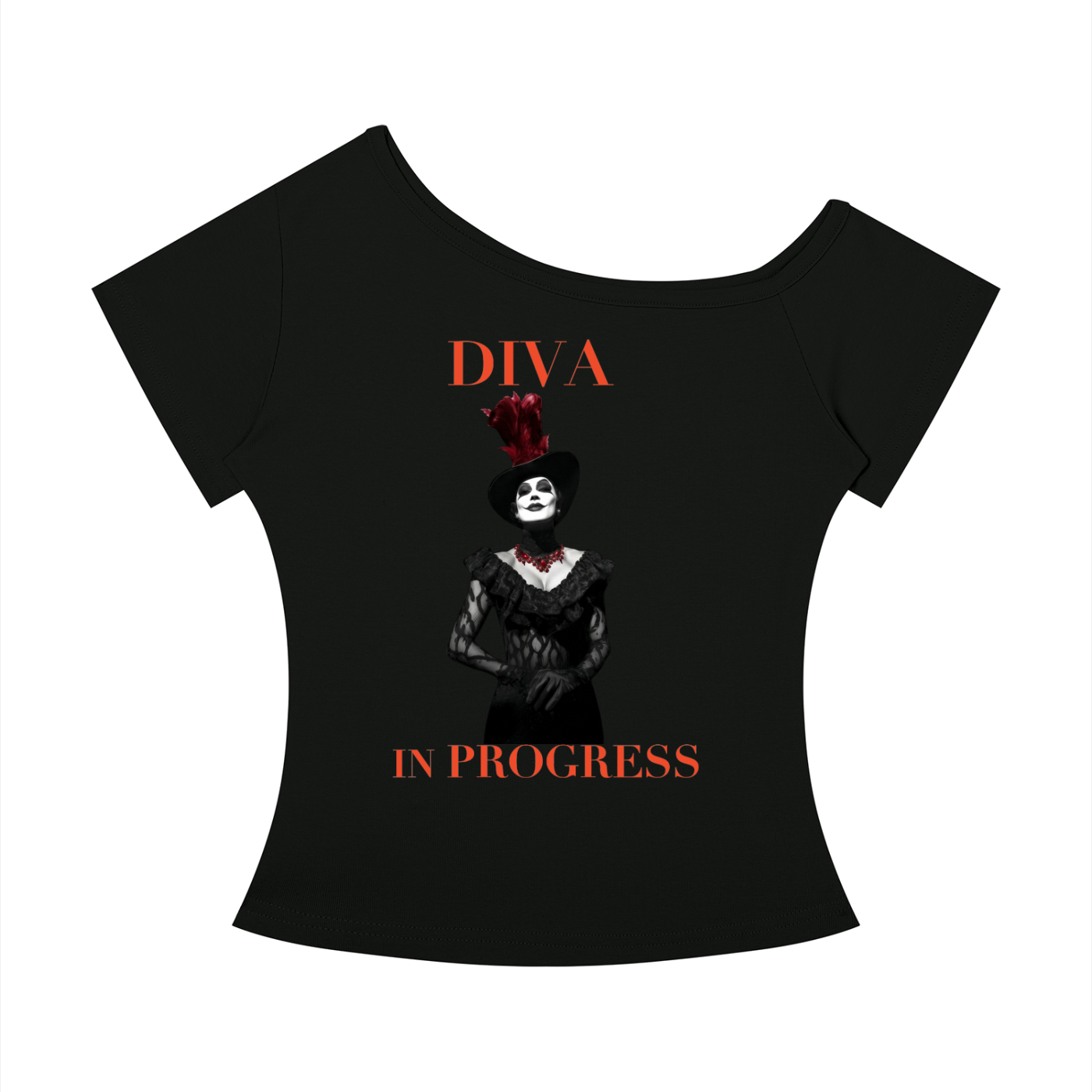 Women’s Off-the-Shoulder Tee | DIVA IN PROGRESS | LE SALON NOIR COLLECTION