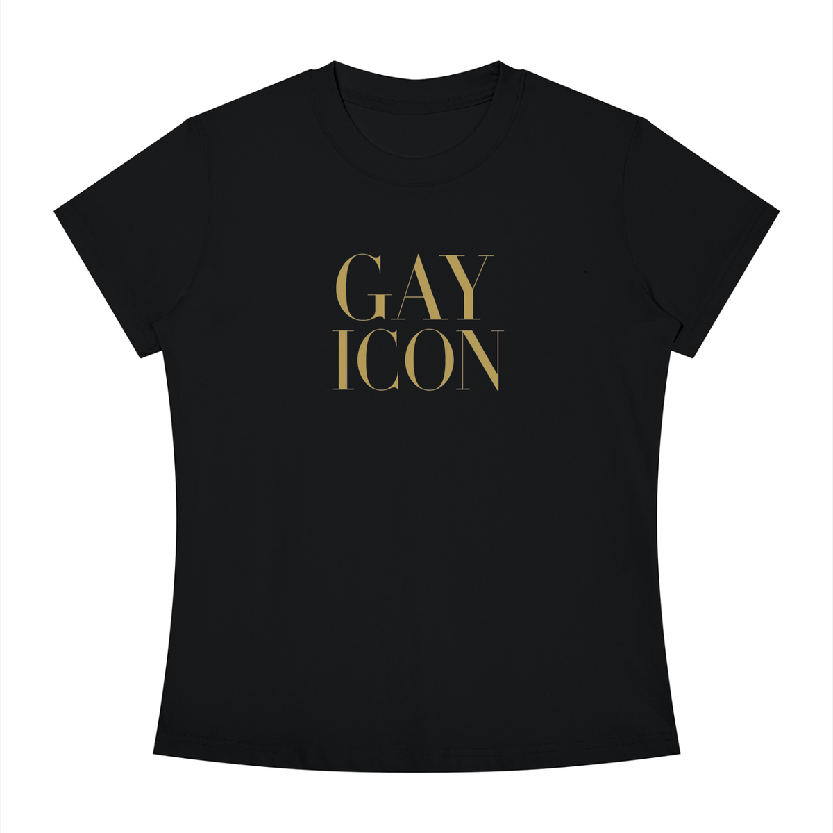 Women's Slim Fit Crewneck Tee Gold Logo