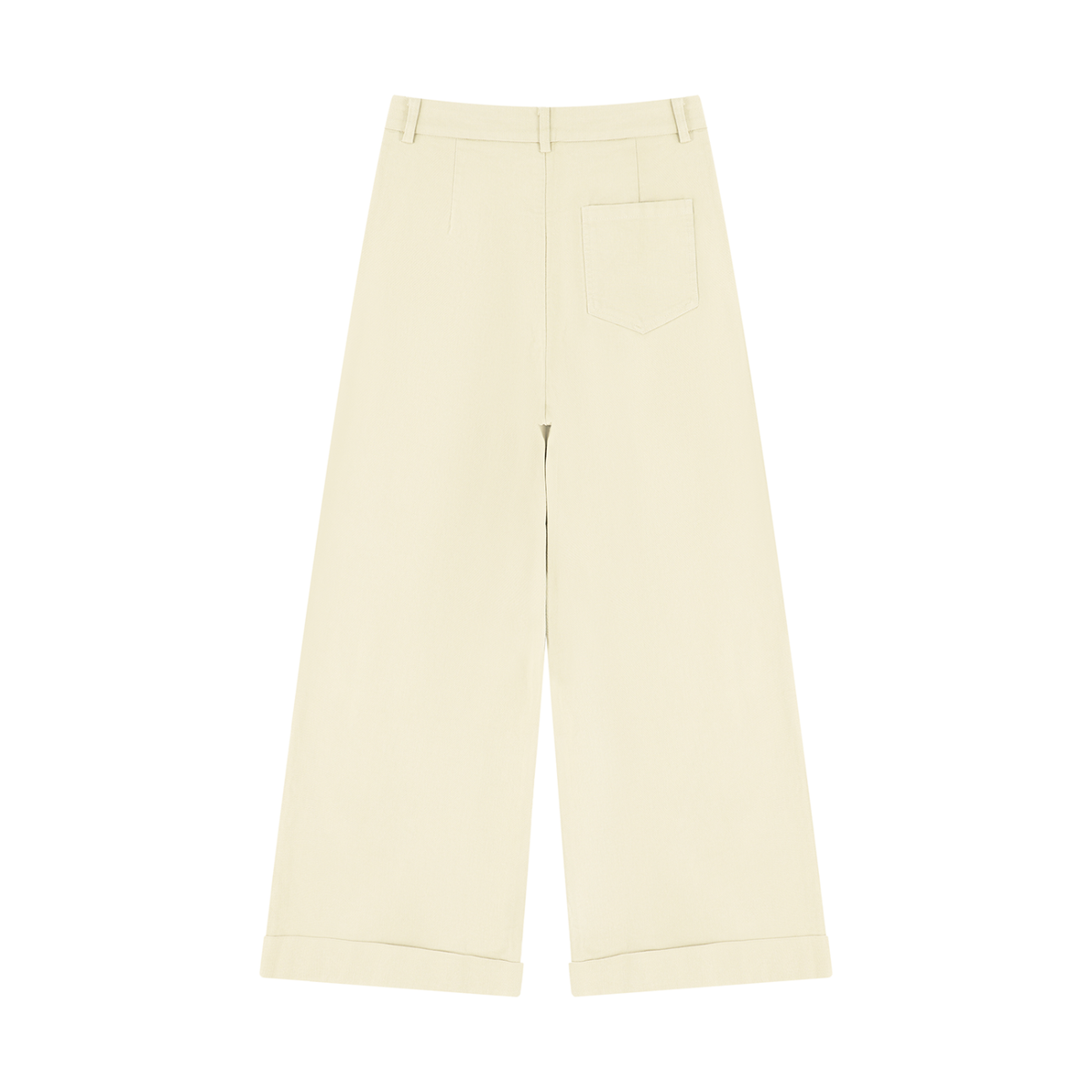 Tencel Wide-Leg Cuff Trousers