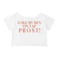 Off-Shoulder Rolled Hem Crewneck Tee|I LIKE MY MEN ON TAP PROST! | CONVERSATION COLLECTION