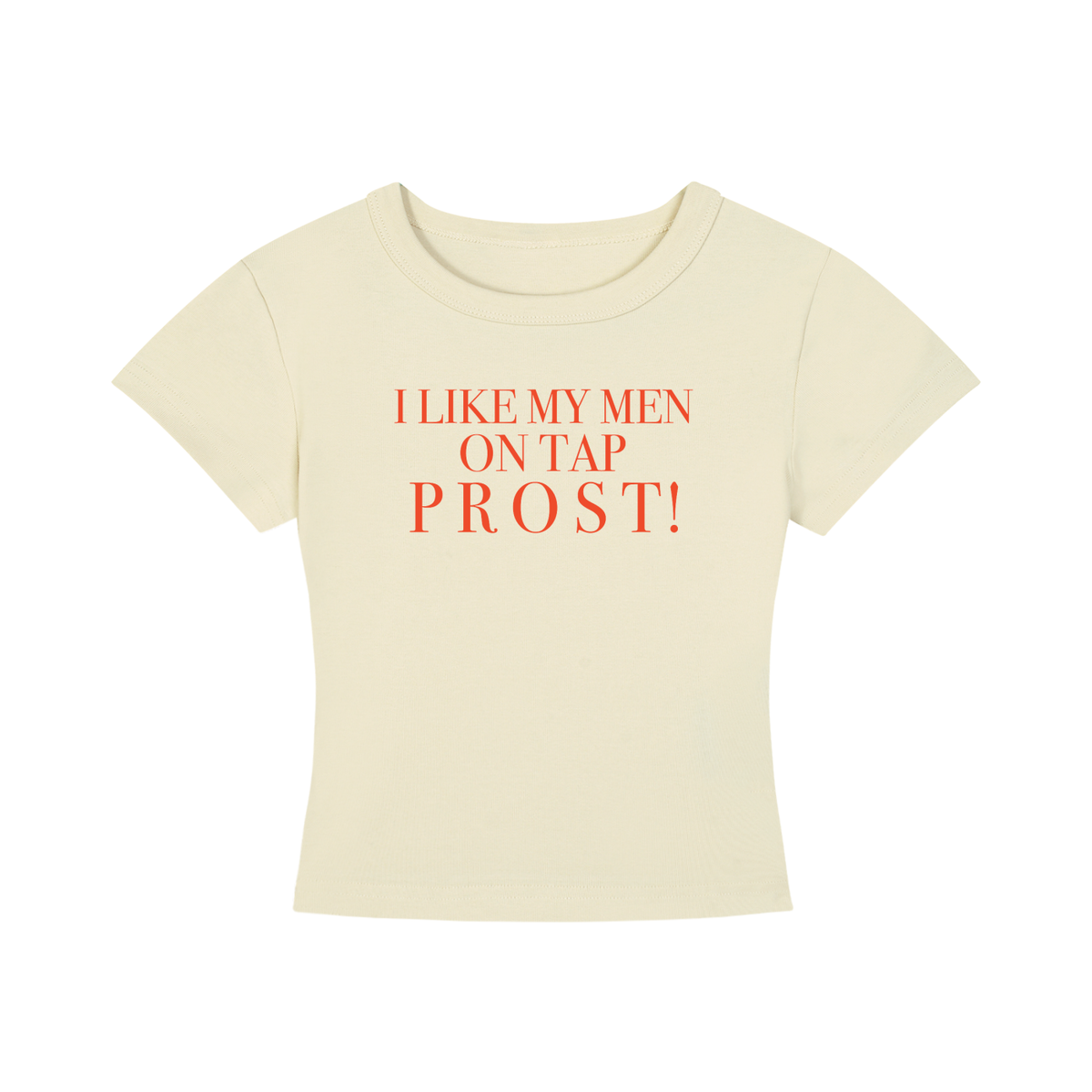 Women's Cropped Crewneck Tee | I LIKE MY MEN ON TAP PROST!