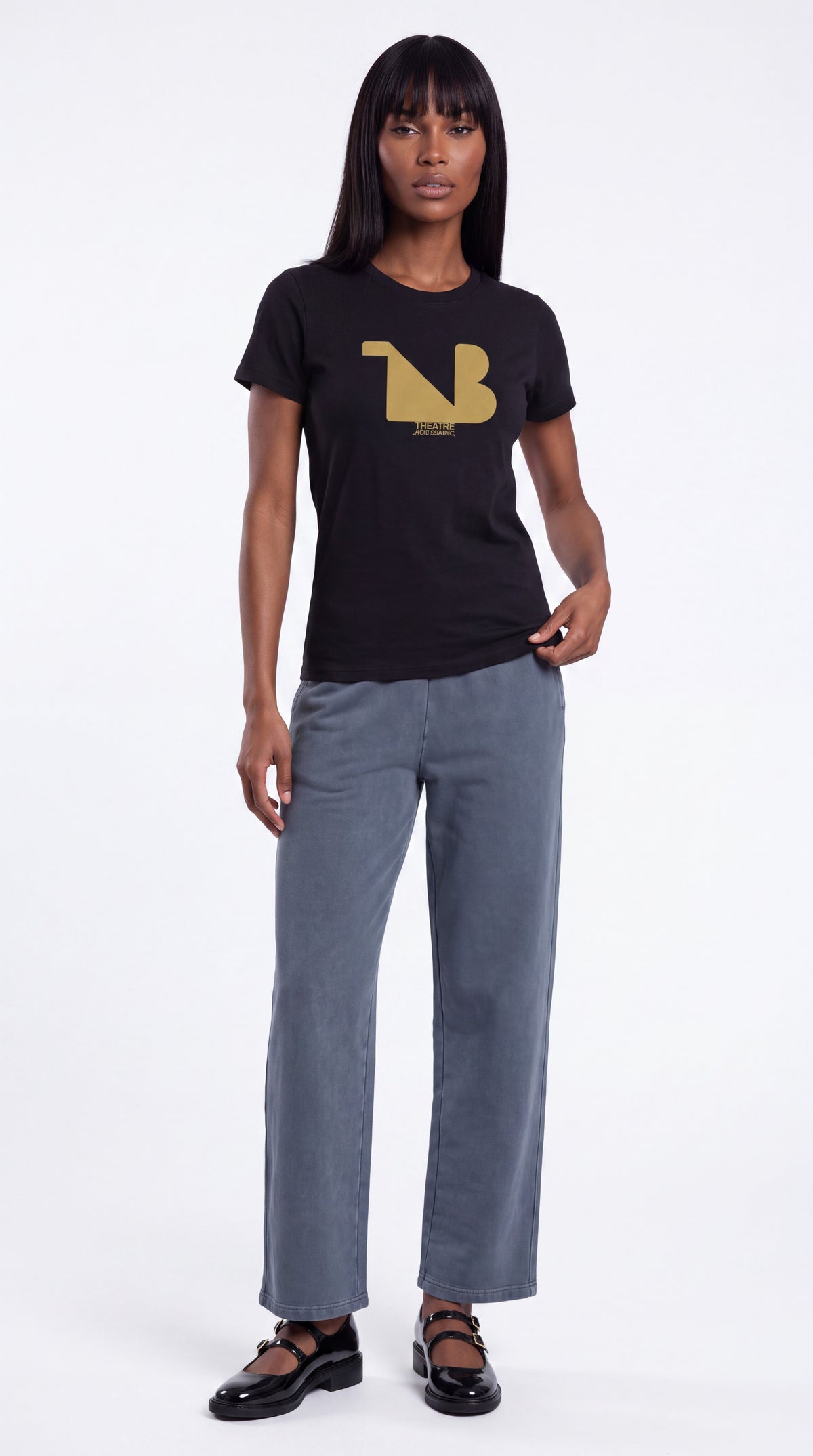 Women's Slim Fit Crewneck Tee Gold Logo