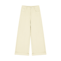 Tencel Wide-Leg Cuff Trousers Apricot