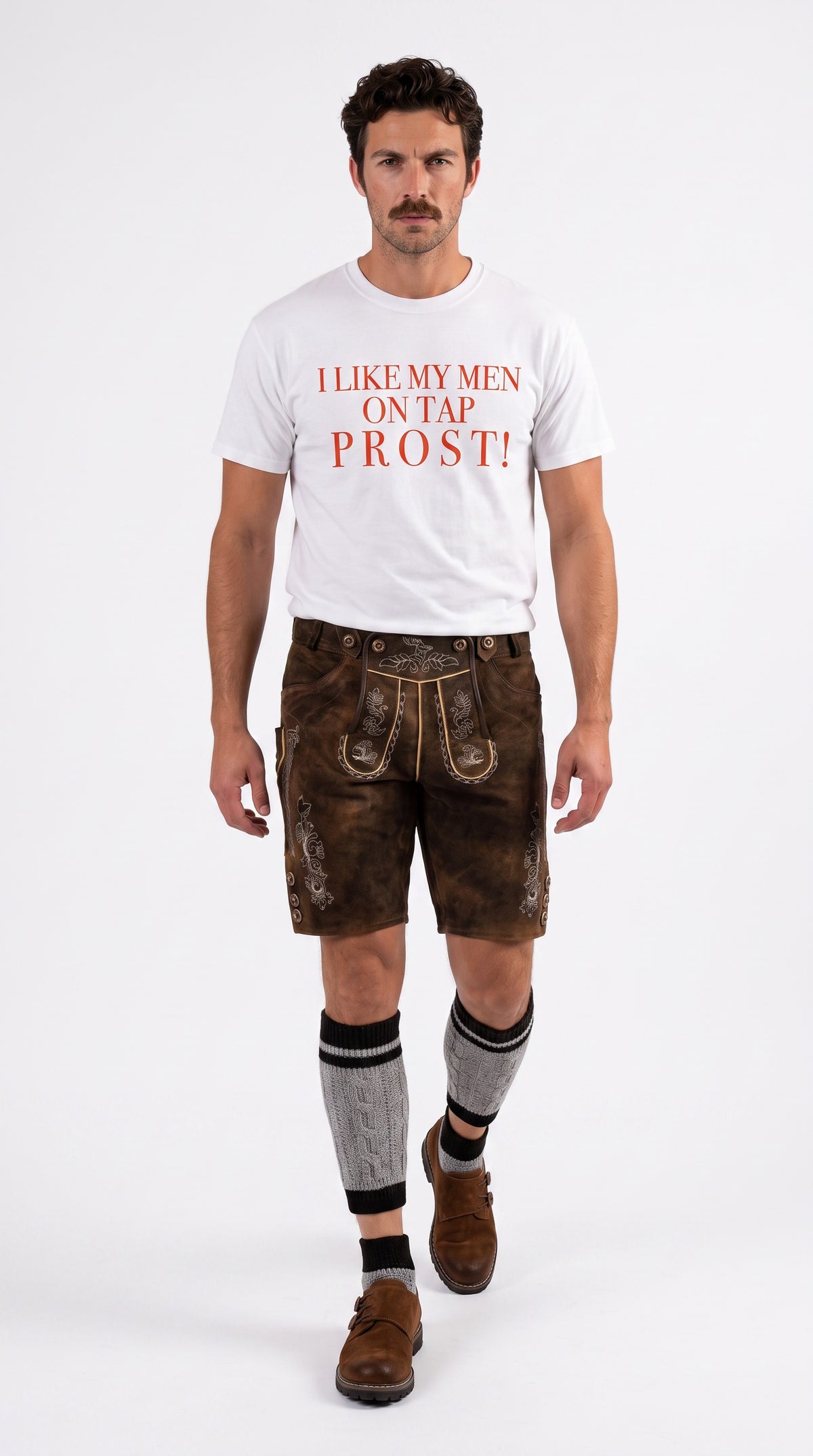 Unisex Seamless 100% Cotton Tee | I LIKE MY MEN ON TAP PROST!