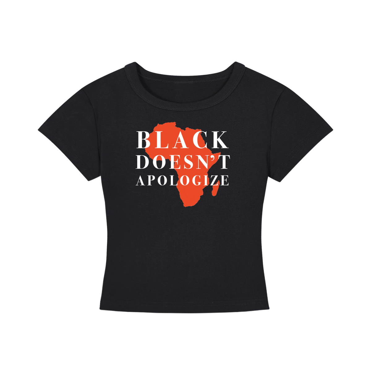 Women's Cropped Crewneck Tee | BLACK DOESN'T APOLOGIZE