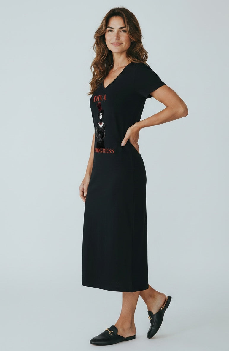 V-Neck Maxi Dress — DIVA IN PROGRESS | Dark Feminine Fashion