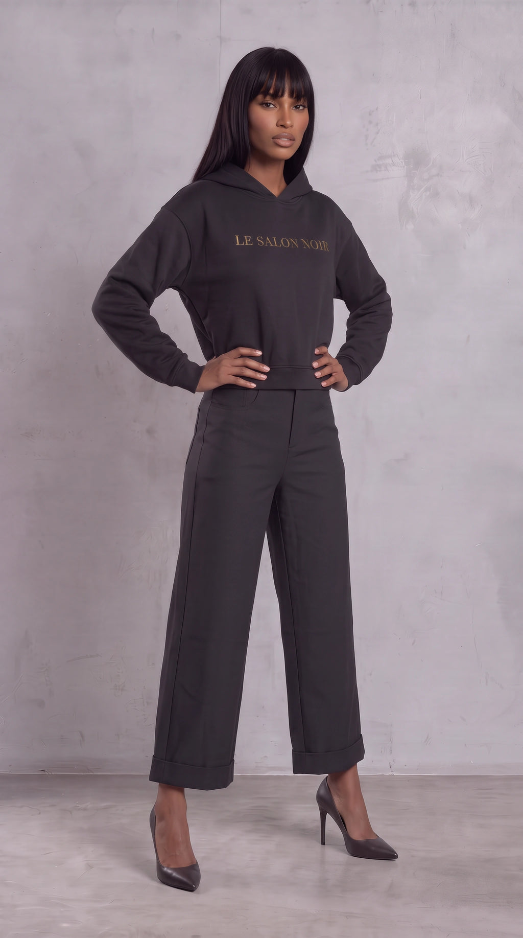 Unisex 100% Cotton Cropped Hoodie | LE SALON NOIR