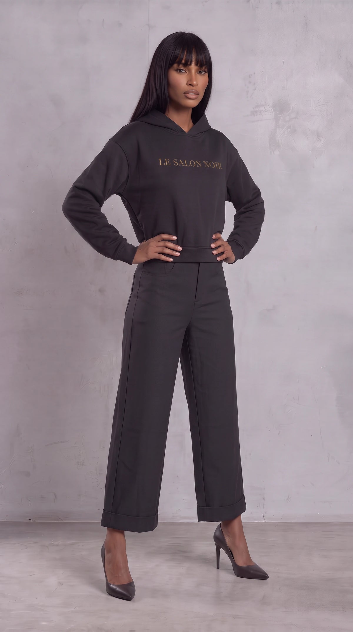 Unisex 100% Cotton Cropped Hoodie | LE SALON NOIR