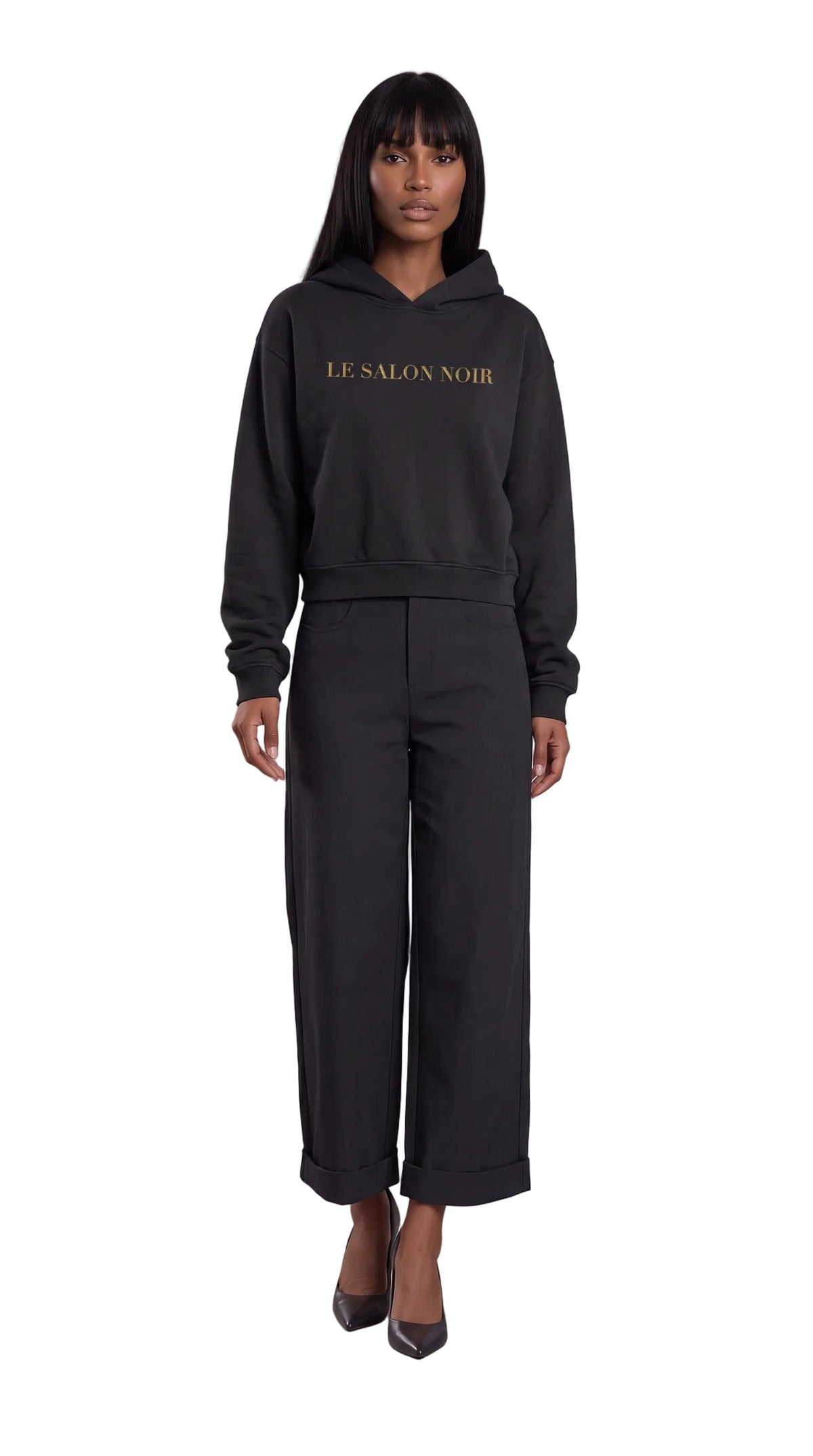 Unisex 100% Cotton Cropped Hoodie | LE SALON NOIR