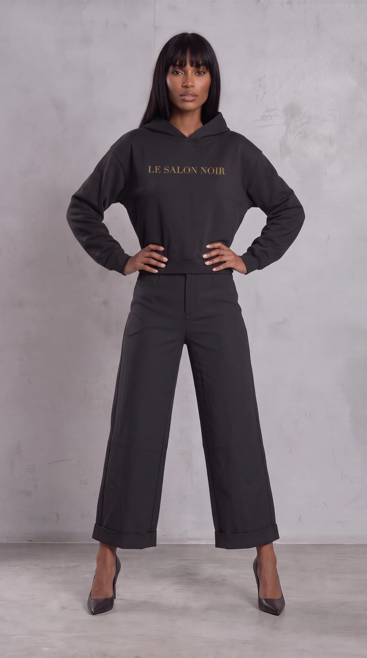 Unisex 100% Cotton Cropped Hoodie | LE SALON NOIR