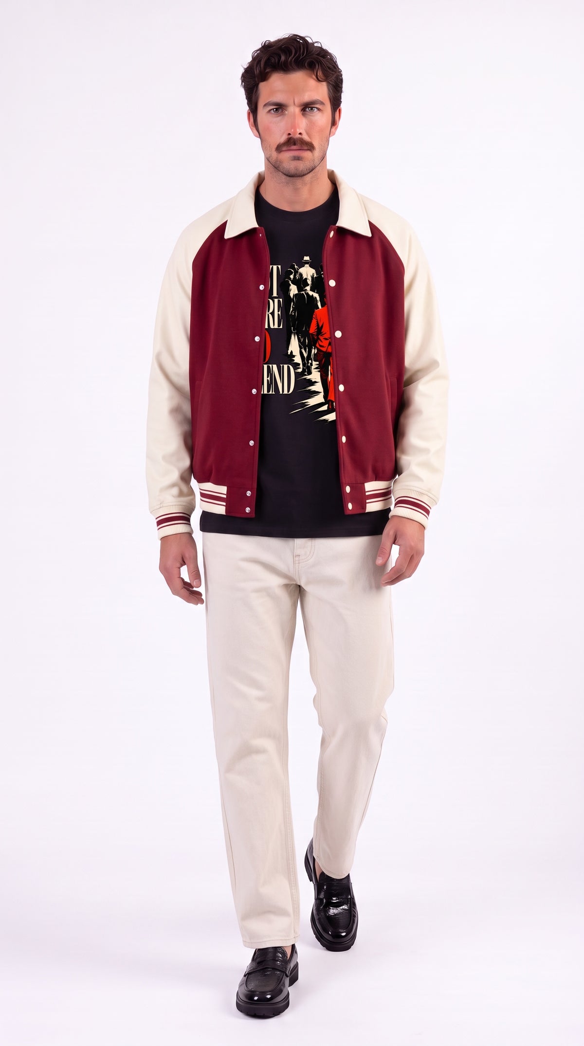 Unisex Contrast Raglan Sleeve Baseball Jacket
