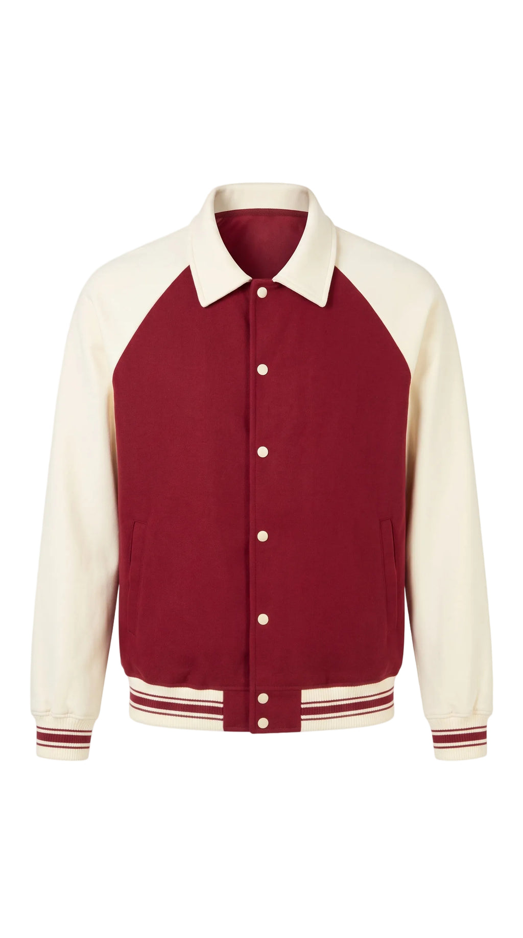 Unisex Contrast Raglan Sleeve Baseball Jacket