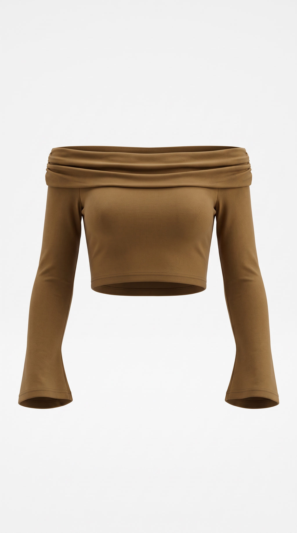 Women's Off-the-Shoulder Bell Sleeve Crop Top
