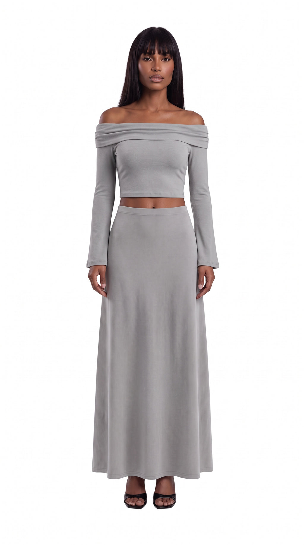 Women's Off-the-Shoulder Bell Sleeve Crop Top