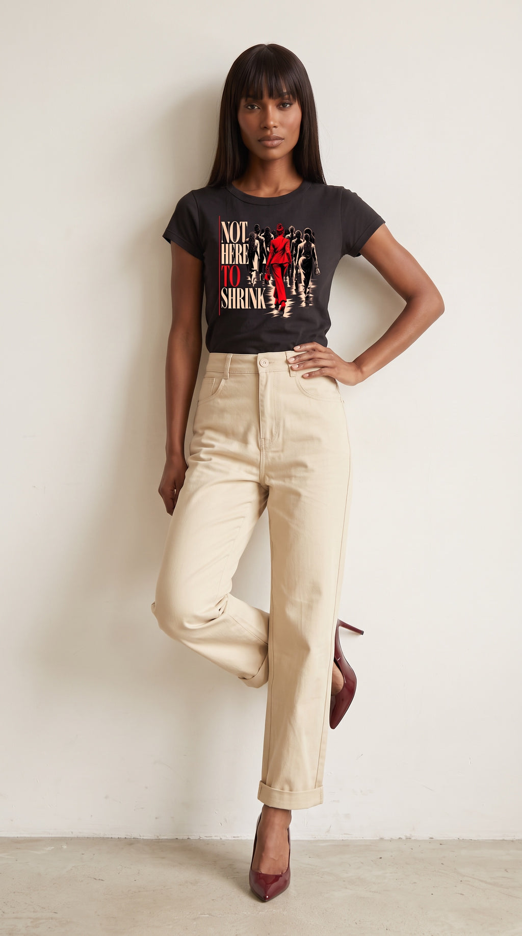 Women's Slim Fit Crewneck T-Shirt | NOT HERE TO SHRINK