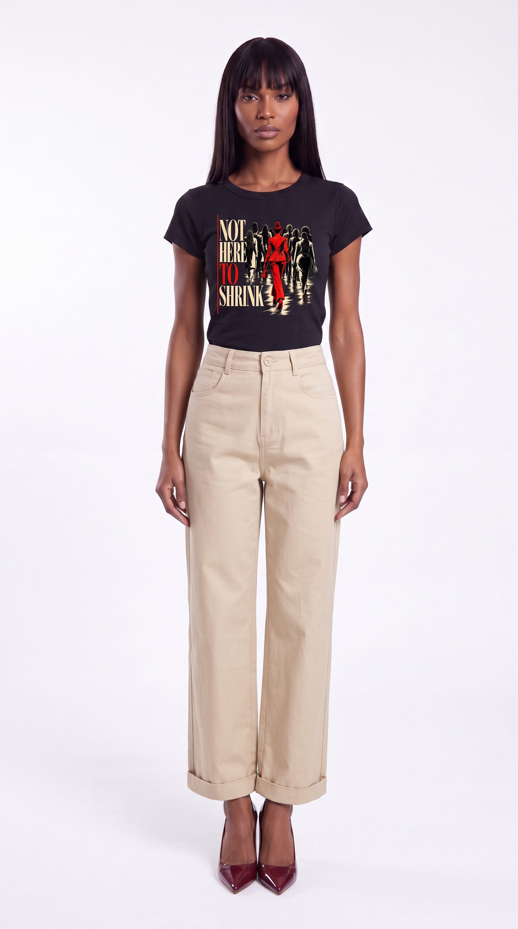 Women's Slim Fit Crewneck T-Shirt | NOT HERE TO SHRINK