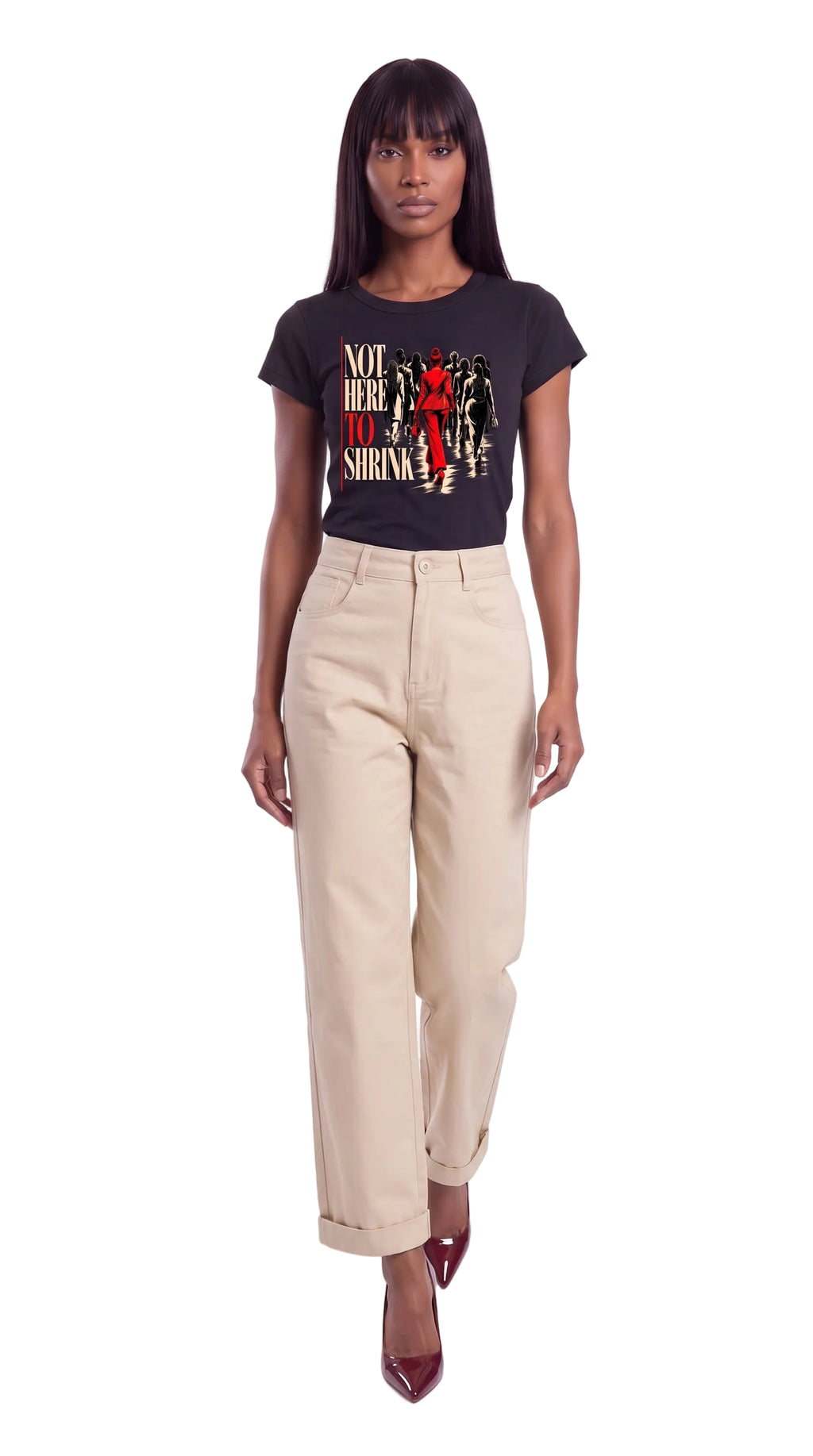 Women's Slim Fit Crewneck T-Shirt | NOT HERE TO SHRINK