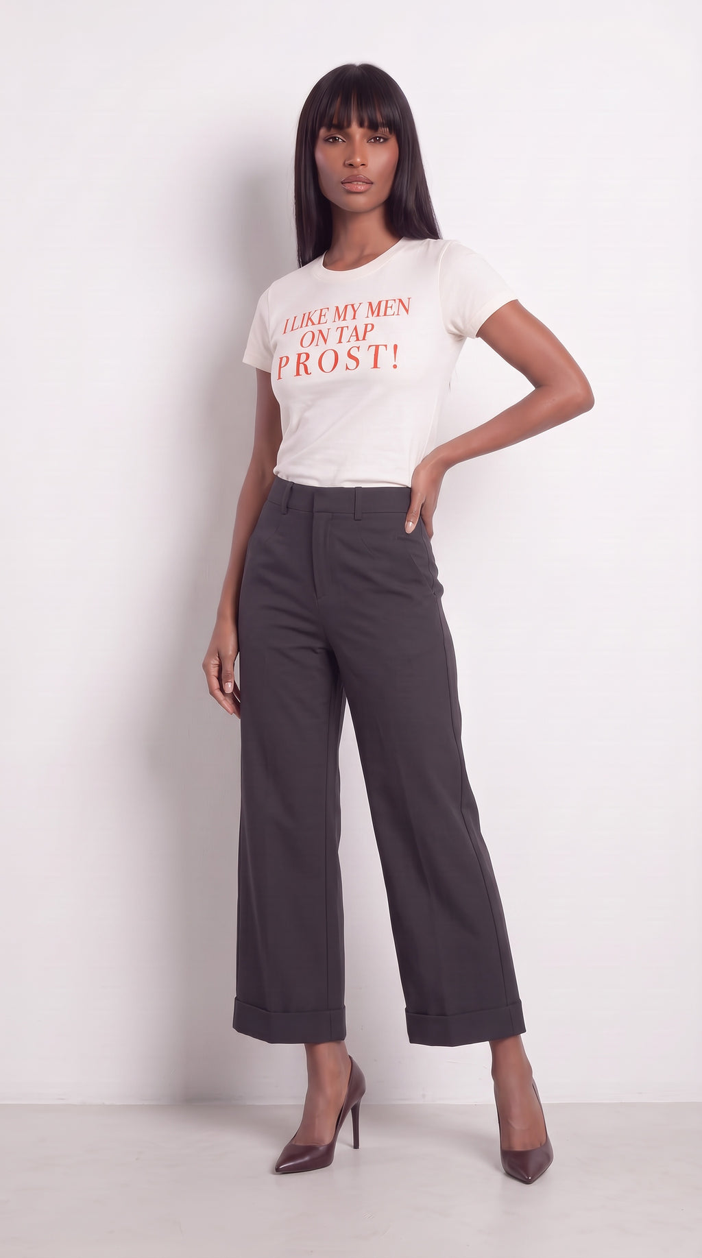 Women's Slim Fit Crewneck T-Shirt | I LIKE MY MEN ON TAP PROST!
