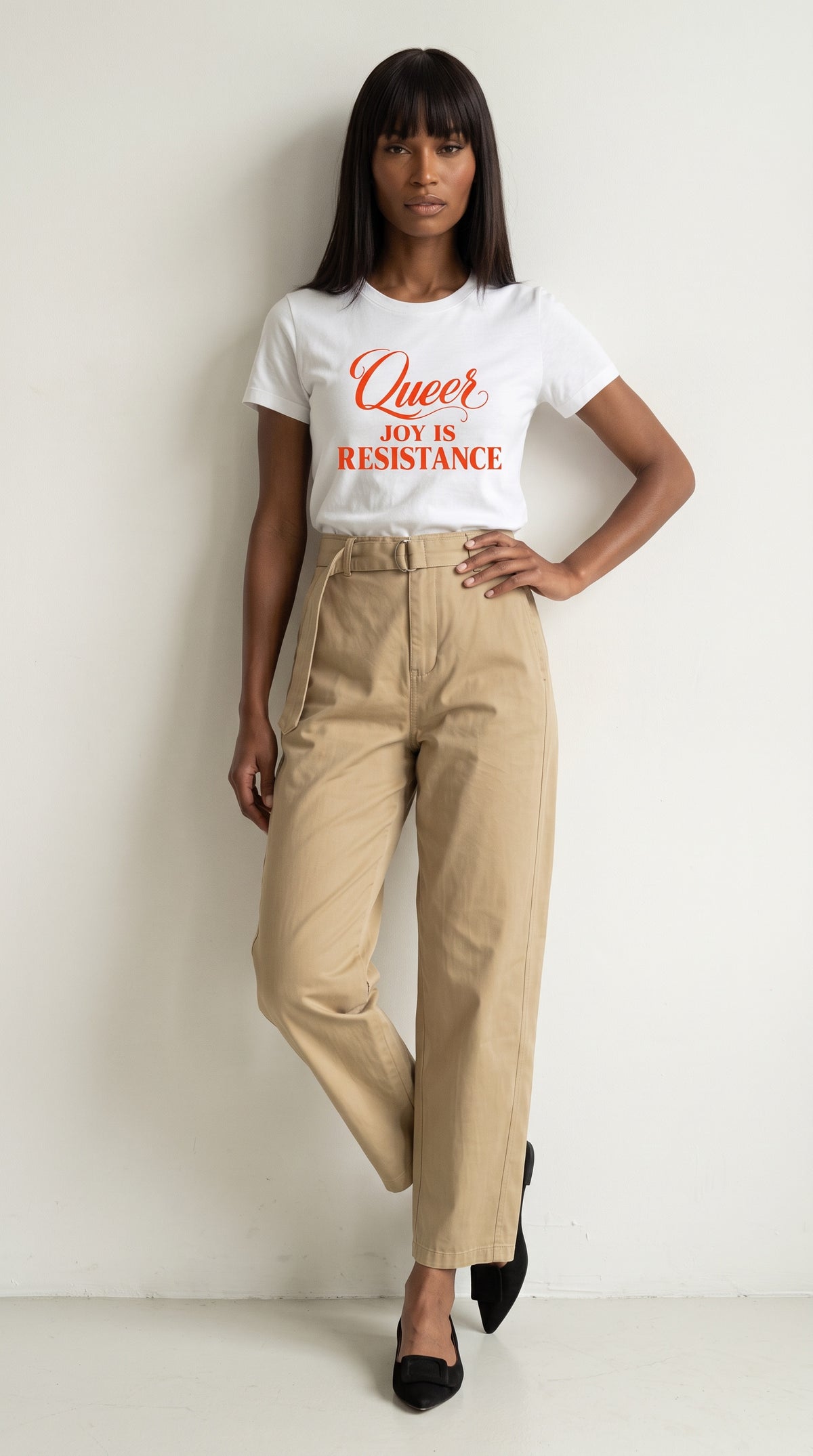 Women's Slim Fit Crewneck T-Shirt | QUEER JOY IS RESISTANCE