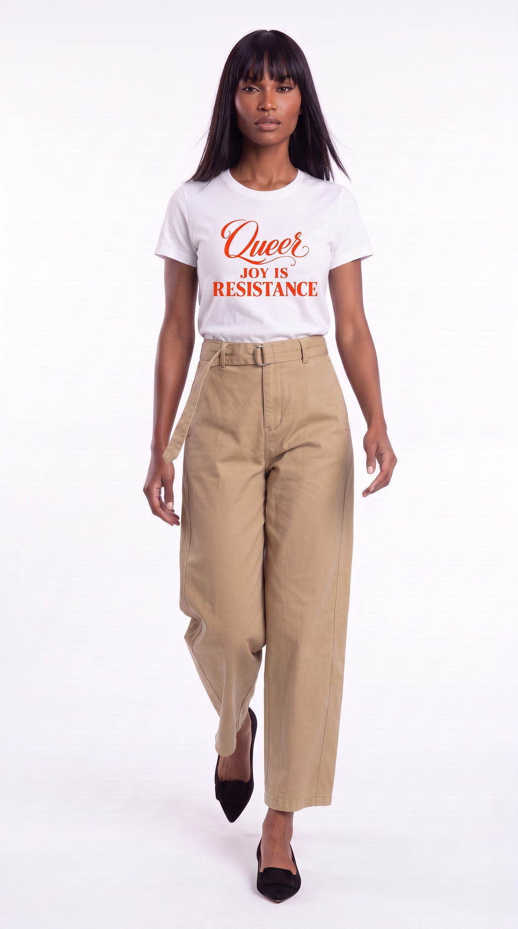 Women's Slim Fit Crewneck T-Shirt | QUEER JOY IS RESISTANCE