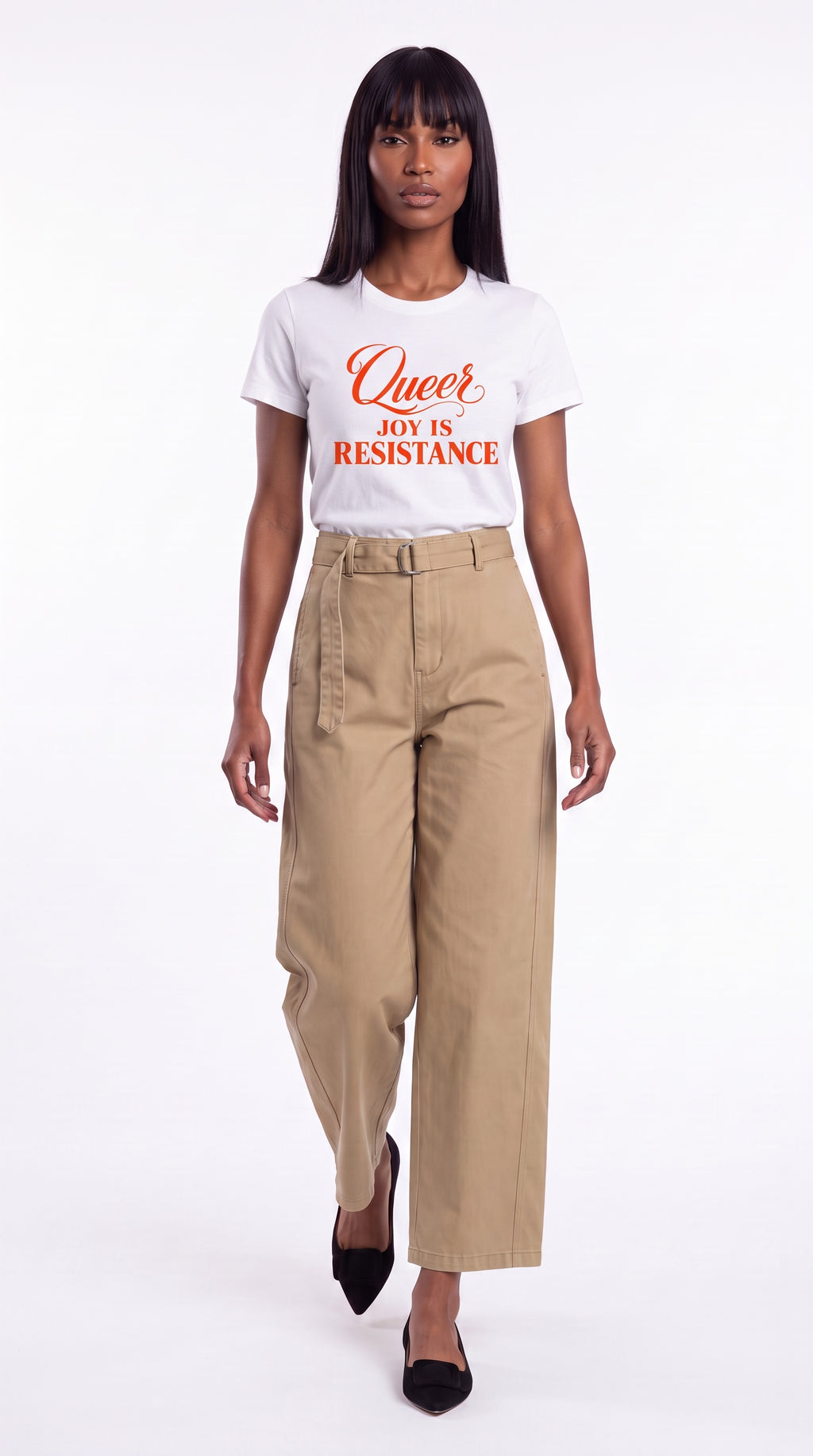 Women's Slim Fit Crewneck T-Shirt | QUEER JOY IS RESISTANCE