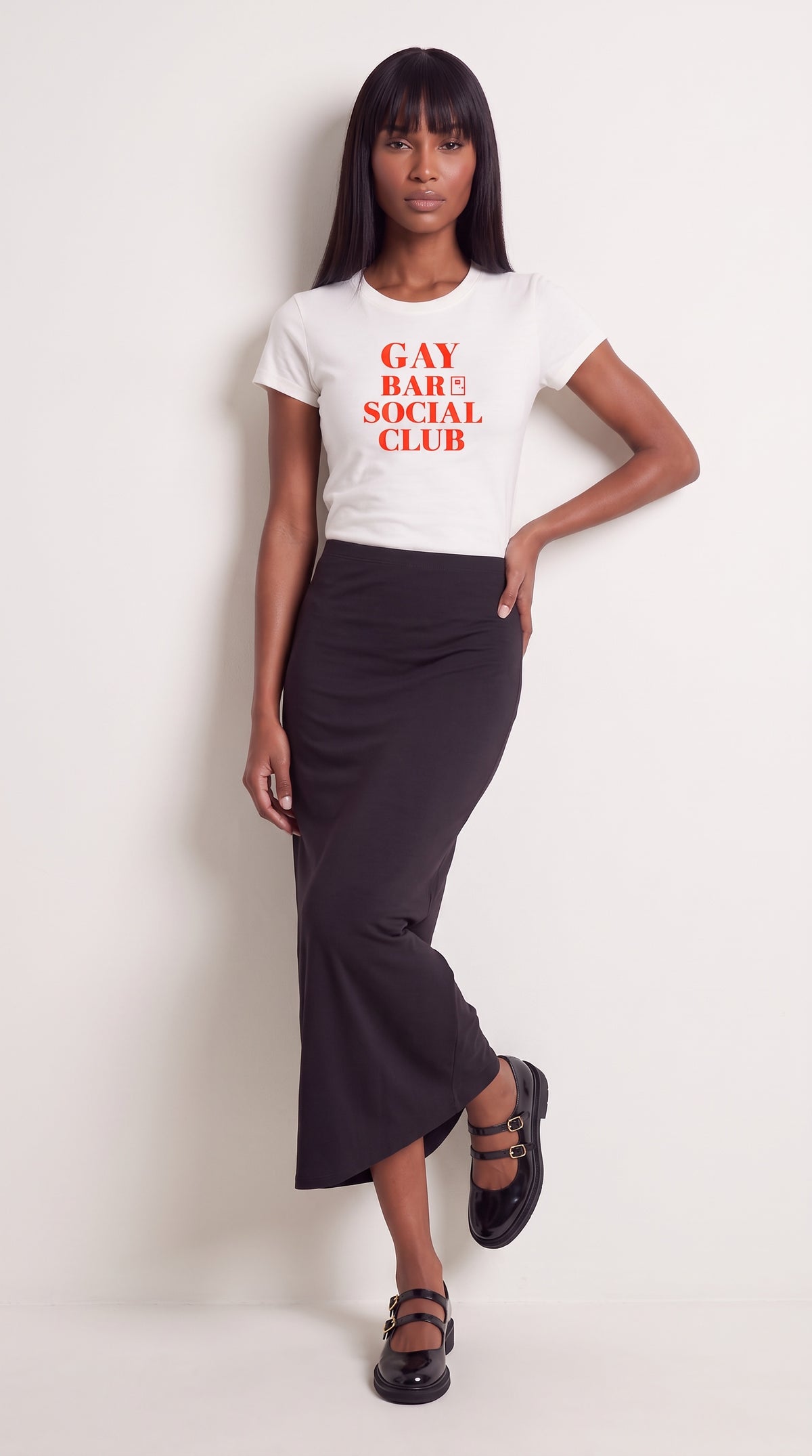 Women's Slim Fit Crewneck T-Shirt | GAY BAR SOCIA CLUB