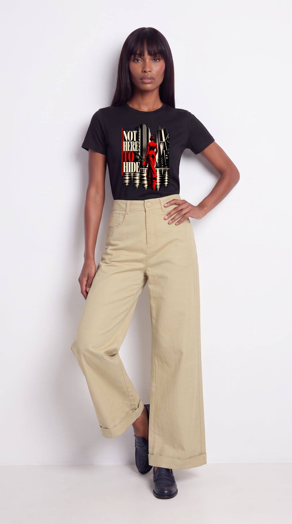 Women's Slim Fit Crewneck T-Shirt | NOT HERE TO HIDE