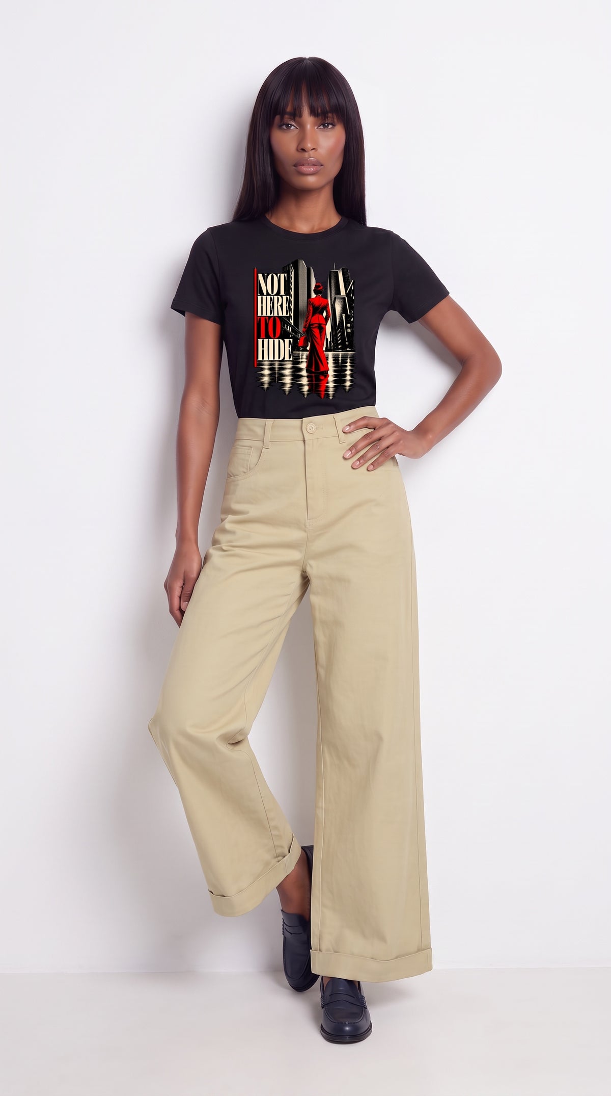 Women's Slim Fit Crewneck T-Shirt | NOT HERE TO HIDE