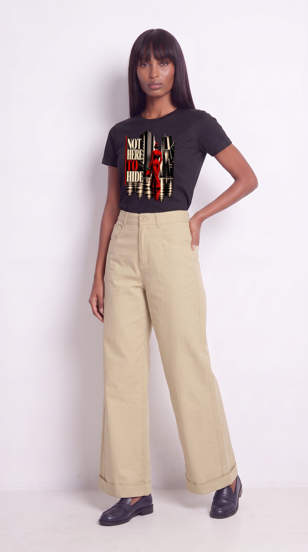 Women's Slim Fit Crewneck T-Shirt | NOT HERE TO HIDE