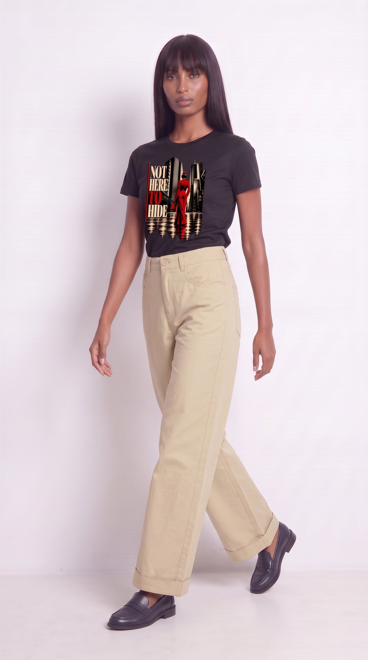 Women's Slim Fit Crewneck T-Shirt | NOT HERE TO HIDE