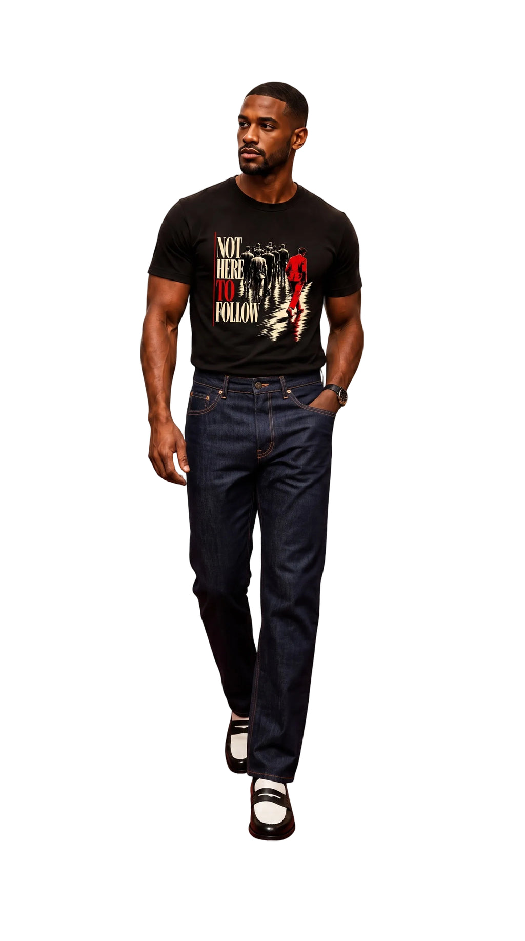 Unisex Seamless 100% Cotton T-Shirt | NOT HERE TO FOLLOW